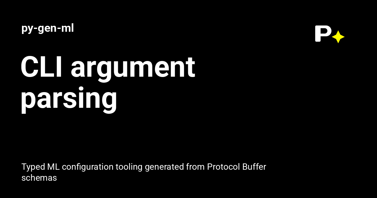 CLI argument parsing - py-gen-ml